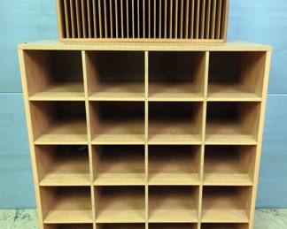 Teak Wood Organizer By Kalmar Designs, And Cubby Shelf