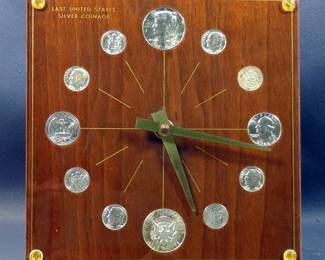 Marion-Kay Numismatic Coin Clock - Model 72 Walnut