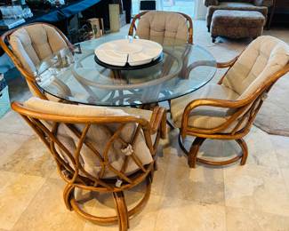 Vintage Rattan dining table/game table