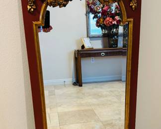 Ornate Burgundy Wall Mirror