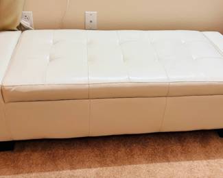 Cream colored storage bench