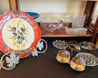 Close-up of kitchen serving items