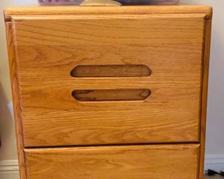 1 of 2 oak file cabinet