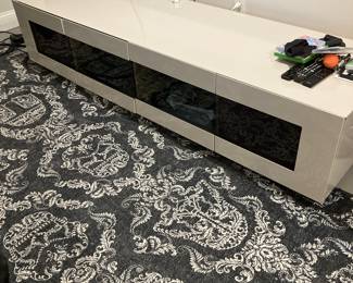 Grey Modern Lacquer Credenza
