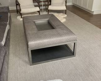 White House Rectangular Leather Ottoman