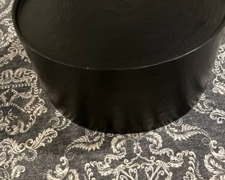 Black metal drum coffee table
