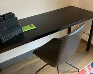 Black desk with chair