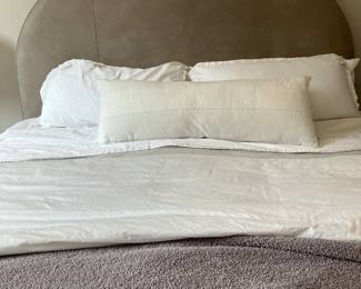 Mitchell Gold, suede king bed
Organic Mattress sold seperstely