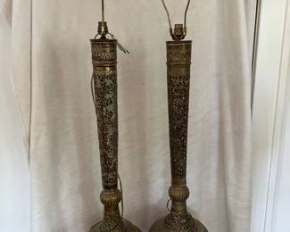  Vintages Moroccan Brass Table Lamps