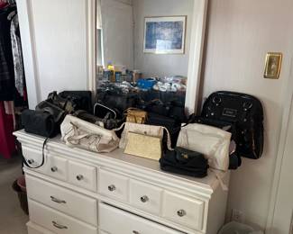 Purses, Dresser and Mirror