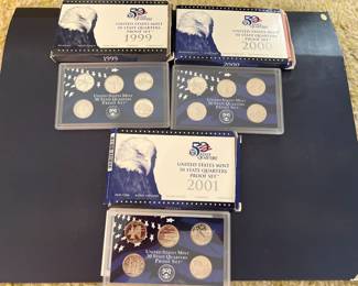 1999-2001 US Mint State Quarter Proof Sets