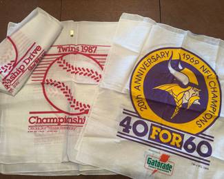 Twins Homer Hankies and Vikings 40 for 60 Hankies