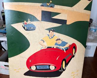An original 1955 Disneyland, autopia poster