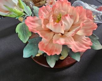 Double Pink Peony in porcelin, Andreas by Sadek.