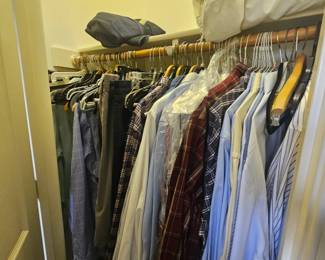 Men's clothes on travel rach. prices posted