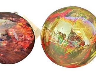4 Blown Glass Christmas Ornaments