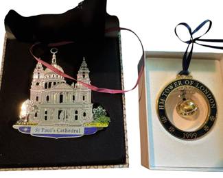 2 Travel Themed Christmas Ornaments