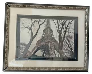 Black and White Framed Eiffel Tower Print