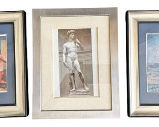 3 Silver Tone Framed Prints