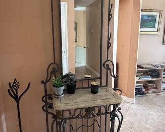 Iron and Marble Entry Table