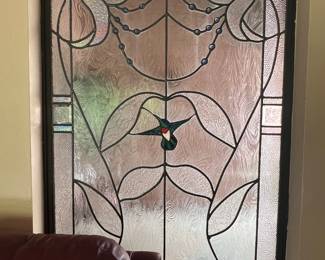 Amazing Hummingbird Stained Glass Window Only