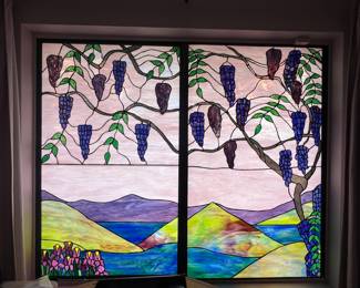 Stunning Grapevine Stained Glass Window Only