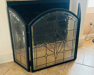 Stained Glass Fireplace Screen