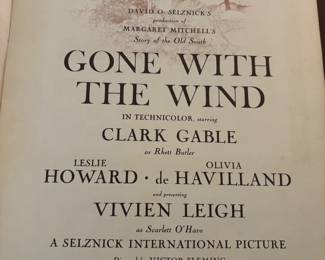 Gone with the Wind Movie Program