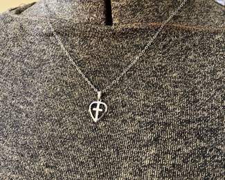 925 Sterling Vintage Cross Necklace