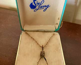 Vintage gold filled hangman's knot necklance