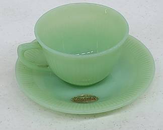 Anchor Hocking Fire King Jade-ite Cup & Saucer