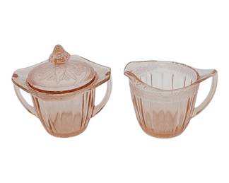 Depression Glass Jeanette Adam Cream & Sugar Set