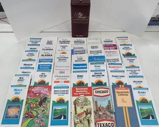 Assorted Maps & Destination Brochures With Box