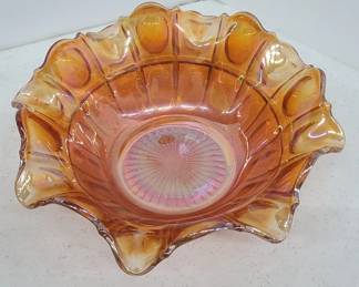 Carnival Glass Marigold Imperial Thumbprint Bowl