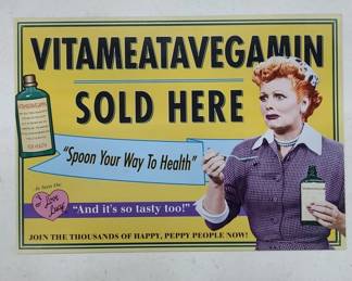 I Love Lucy Vitameatavegamin Tin Sign