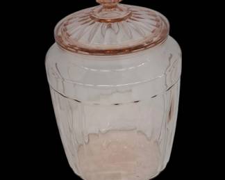 Depression Glass Pink Anchor Hocking Pillar Jar