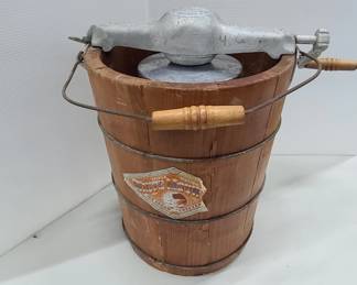 Vintage Hand-Crank White Mountain Ice Cream Maker