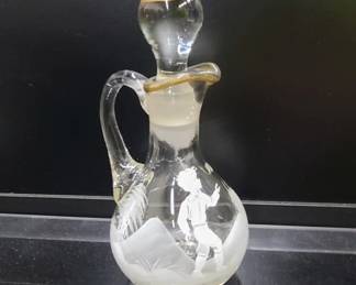 Antique Mary Gregory Style Decanter Cruet