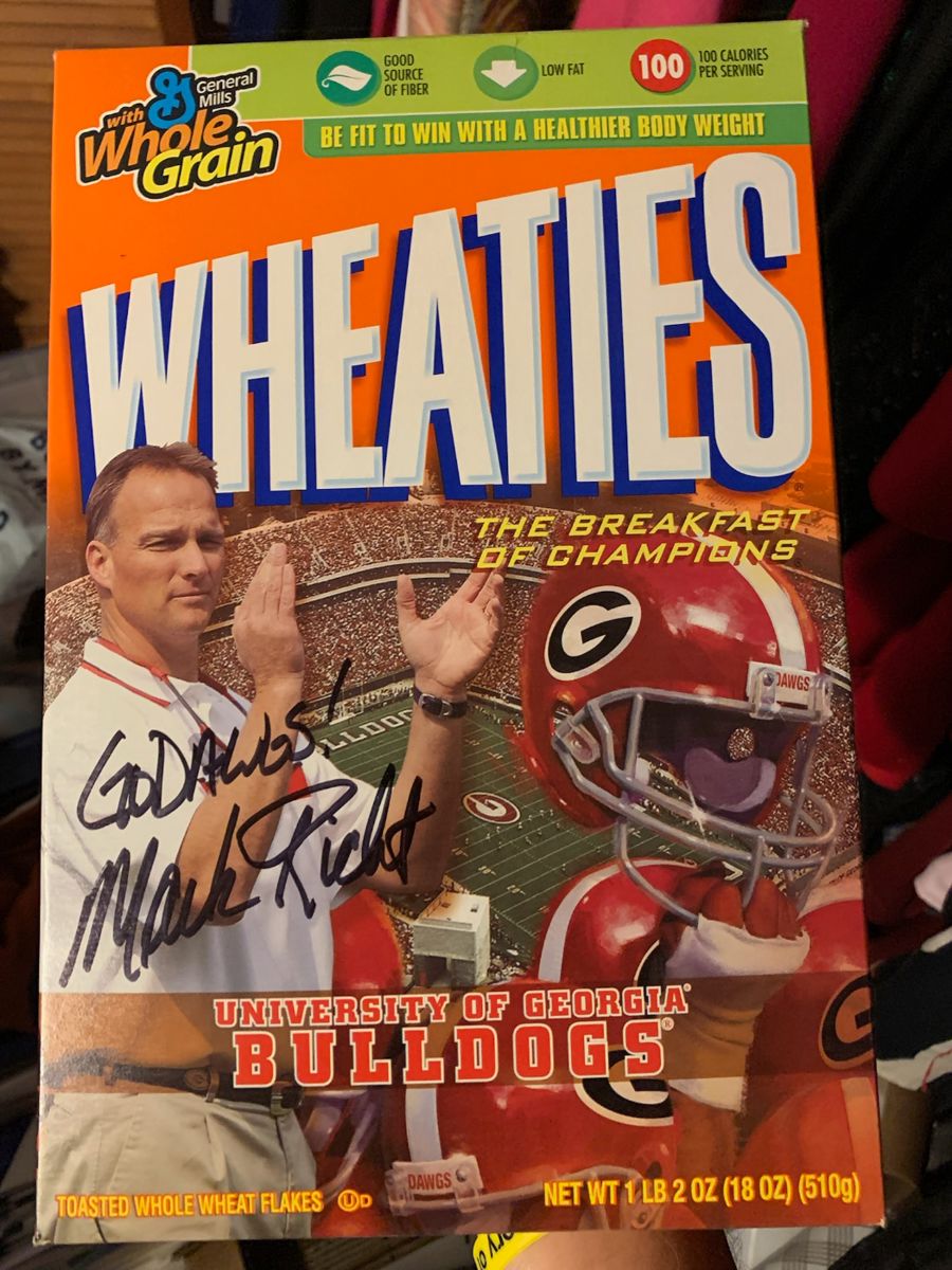 Wheaties box signed by MARK RICHT