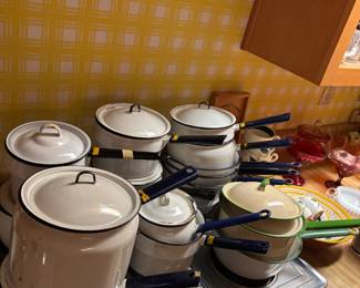 Enamelware cooking pots