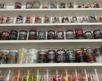 Collection of Vintage Glasses with Pop Culture designs 