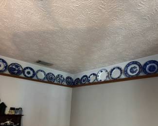 Collection of Flow Blue Plates and Dishes 
