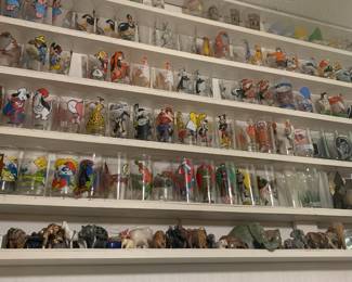 Collection of Vintage Glasses with Pop Culture designs
