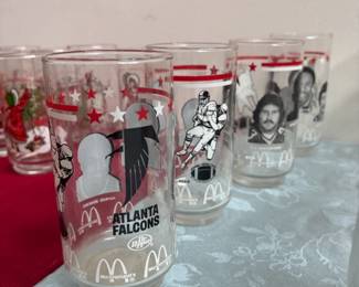 Vintage McDonalds Atlanta Falcons glasses