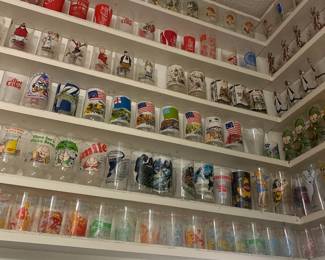 Collection of Vintage Glasses with Pop Culture designs