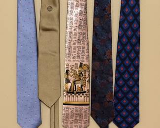 Ties by (left to right):  Brooks Brothers, Versace, Gucci, Fendi, Coach
