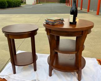 2 REGENCY INSPIRED MULTI TIER ACCENT TABLES