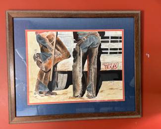LIZ GIVENS "DONT MESS WITH TEXAS" WATERCOLOR
