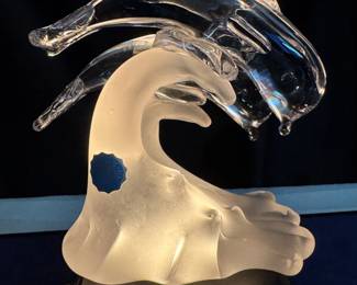 I. W. RICE "JUMPING DOLPHINS" CRYSTAL DISPLAY