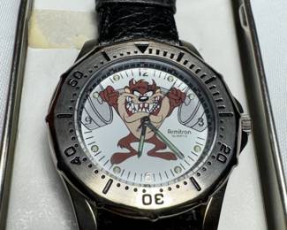 VINTAGE ARMITRON TAZMANIAN DEVIL WRISTWATCH. NEW IN COLLECTOR TIN.